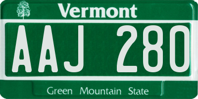 VT license plate AAJ280