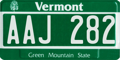 VT license plate AAJ282