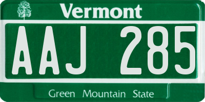 VT license plate AAJ285