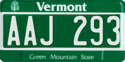 VT license plate AAJ293