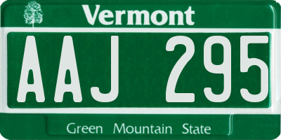 VT license plate AAJ295