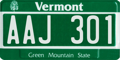 VT license plate AAJ301