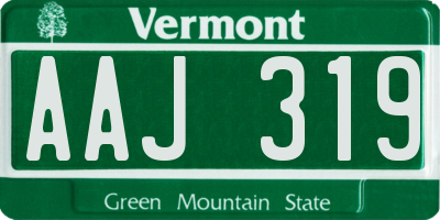 VT license plate AAJ319