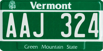 VT license plate AAJ324