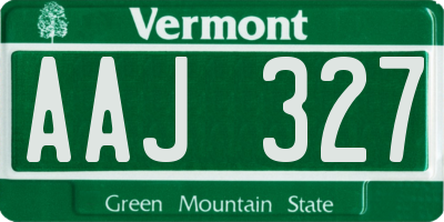 VT license plate AAJ327