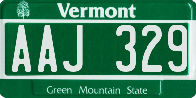 VT license plate AAJ329