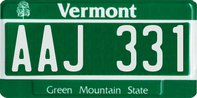 VT license plate AAJ331