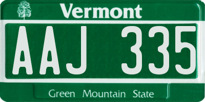 VT license plate AAJ335