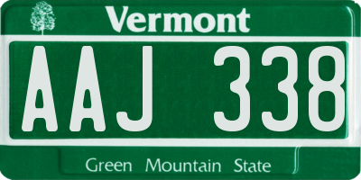 VT license plate AAJ338