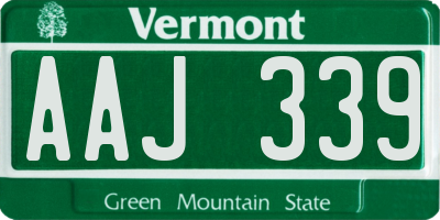 VT license plate AAJ339