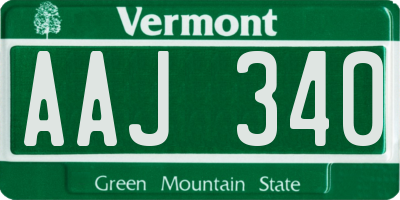 VT license plate AAJ340