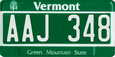 VT license plate AAJ348