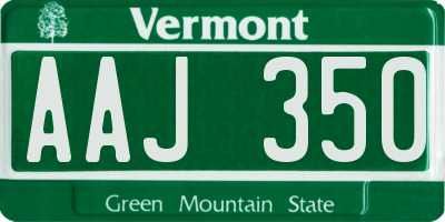 VT license plate AAJ350