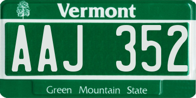 VT license plate AAJ352