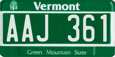 VT license plate AAJ361