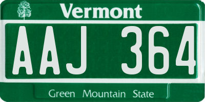 VT license plate AAJ364