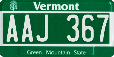 VT license plate AAJ367