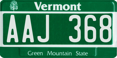 VT license plate AAJ368