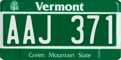 VT license plate AAJ371