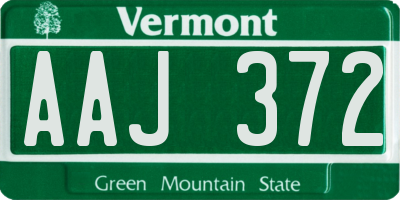 VT license plate AAJ372