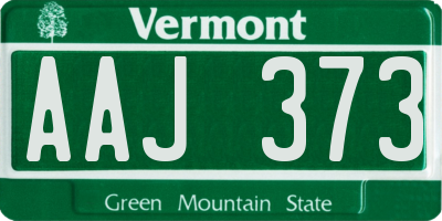 VT license plate AAJ373