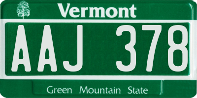 VT license plate AAJ378