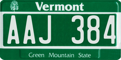 VT license plate AAJ384