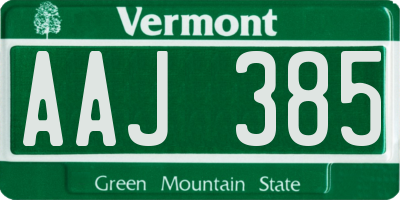 VT license plate AAJ385