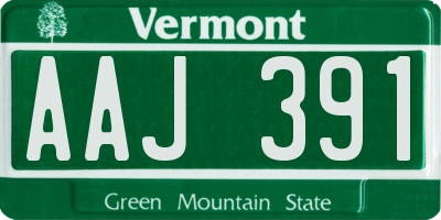 VT license plate AAJ391