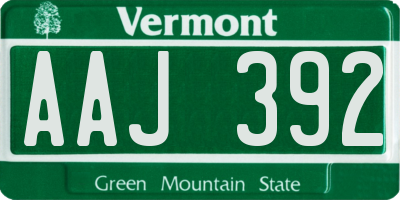 VT license plate AAJ392