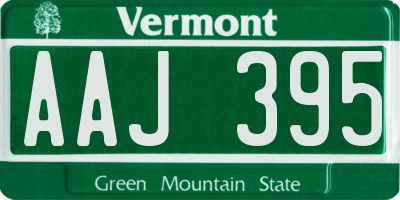 VT license plate AAJ395