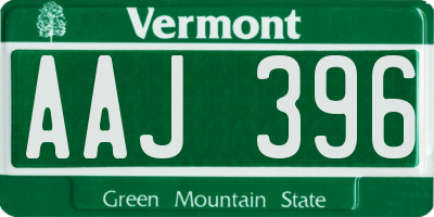 VT license plate AAJ396