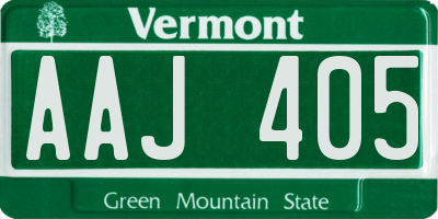 VT license plate AAJ405