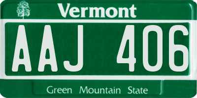 VT license plate AAJ406