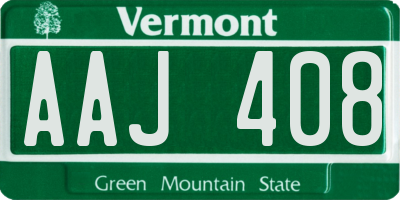 VT license plate AAJ408