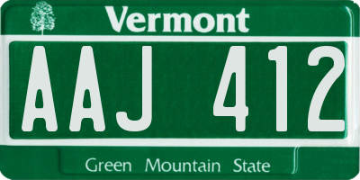 VT license plate AAJ412