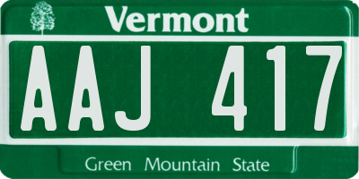 VT license plate AAJ417