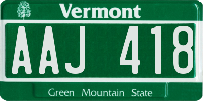 VT license plate AAJ418