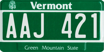 VT license plate AAJ421