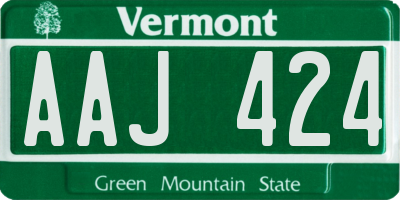 VT license plate AAJ424