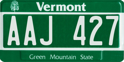 VT license plate AAJ427