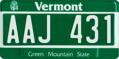 VT license plate AAJ431