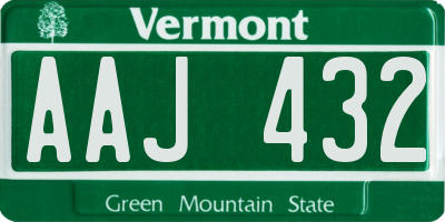 VT license plate AAJ432