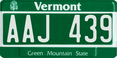 VT license plate AAJ439