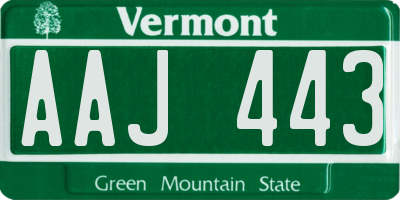 VT license plate AAJ443