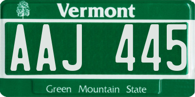 VT license plate AAJ445