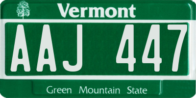 VT license plate AAJ447