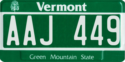 VT license plate AAJ449