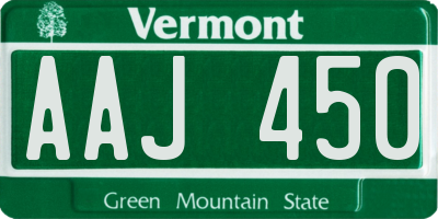 VT license plate AAJ450