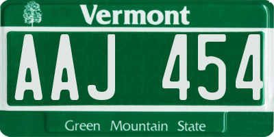 VT license plate AAJ454